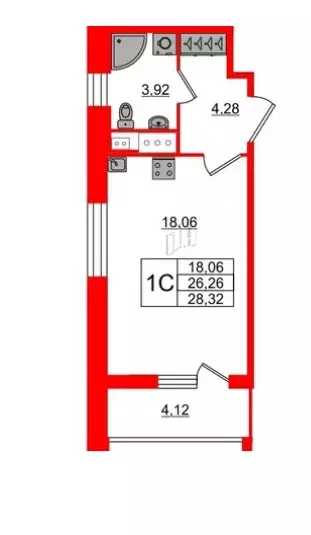 Продаётся квартира-студия, 26.26 м - Фото 0