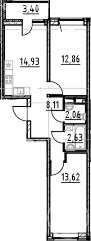 2-комнатная квартира: деревня Новосаратовка, улица Первых, 2к1 (58 м) - Фото 1