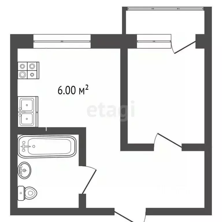 1-к кв. Оренбургская область, Оренбург Кольцевая ул., 21/1 (34.0 м) - Фото 1