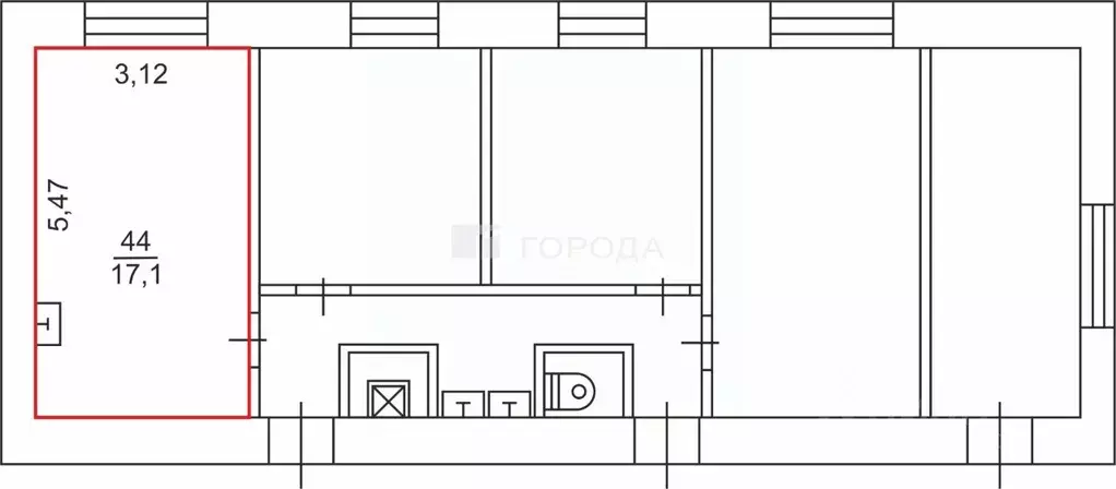 Студия Томская область, Томск ул. Сергея Лазо, 16/1 (19.1 м) - Фото 2