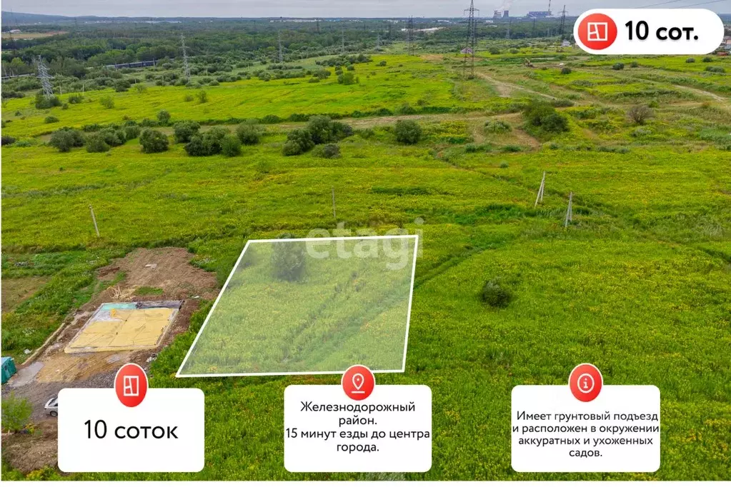 Участок в Хабаровский край, Хабаровск ул. Ягодная (10.1 сот.) - Фото 0