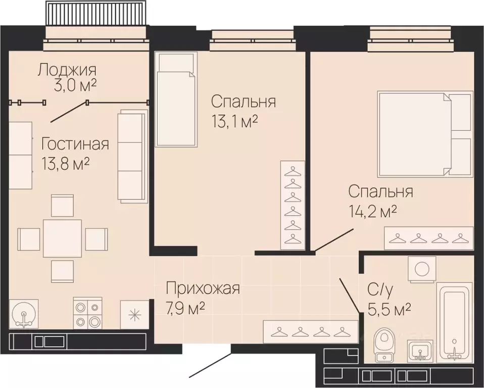 2-к кв. Нижегородская область, Нижний Новгород Резиденция жилой ... - Фото 0