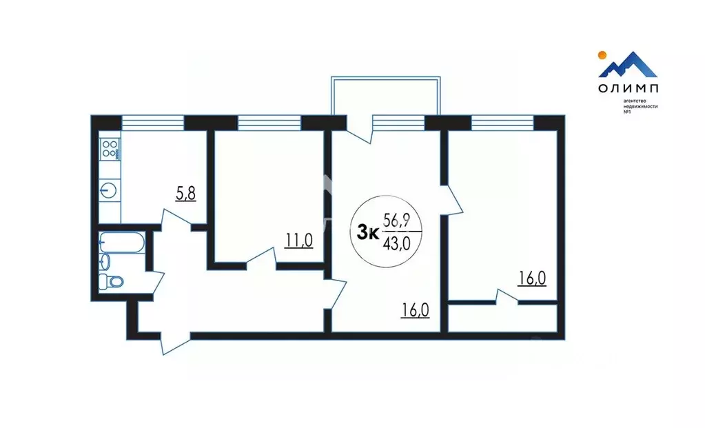 3-к кв. Ярославская область, Ярославль Пионерская ул., 7 (56.9 м) - Фото 2