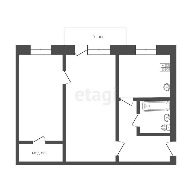 2-комнатная квартира: Ангарск, 49-й квартал, 4 (61.6 м) - Фото 0