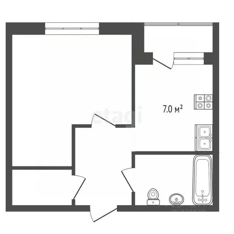 1-к кв. Московская область, Воскресенский район, Белоозерский пгт ул. ... - Фото 2