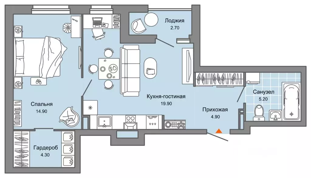 1-к кв. Пермский край, Пермь ул. Дзержинского, 31А (51.0 м) - Фото 1