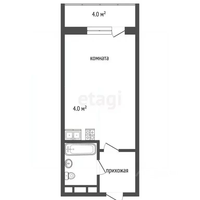 Студия Краснодарский край, Анапа Рождественская ул., 55к2 (27.5 м) - Фото 1