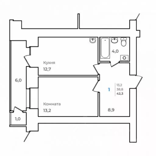 1-к кв. Амурская область, Благовещенск Зейский Бульвар жилой комплекс ... - Фото 0