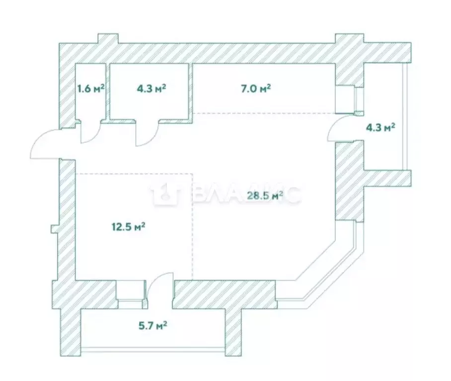 Квартира-студия: Благовещенск, Партизанская улица, 64/2 (59.9 м) - Фото 1