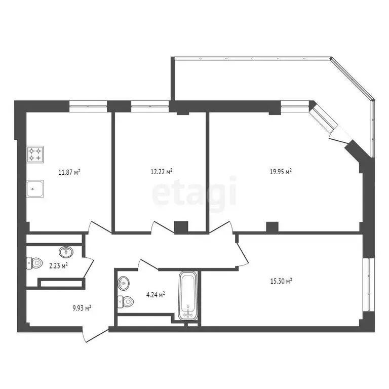 3-комнатная квартира: Пермь, улица Пушкина, 6 (76 м) - Фото 0