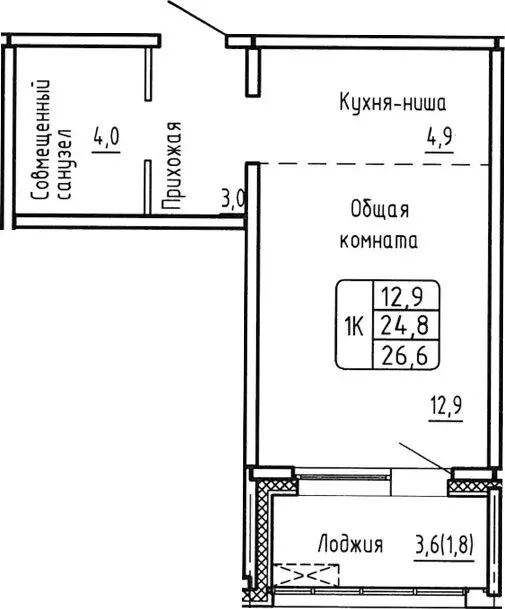 Квартира-студия: Новосибирск, Ленинский район (27 м) - Фото 0