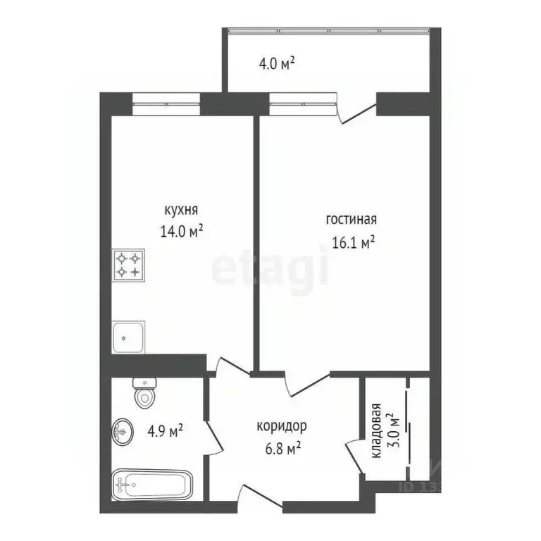 1-к кв. Красноярский край, Красноярск городской округ, пос. Солонцы ... - Фото 2