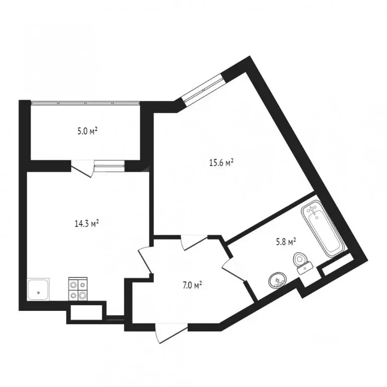 1-к кв. Тюменская область, Тюмень ул. Пожарных и Спасателей, 3к1 (43.5 ... - Фото 2