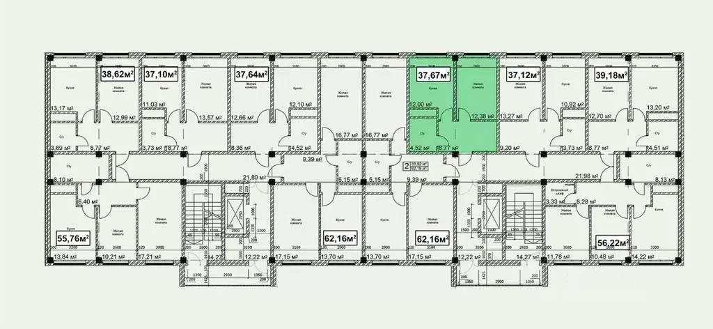 1-к кв. Ставропольский край, Ессентуки ул. Благодатная, 22к2 (37.67 м) - Фото 1