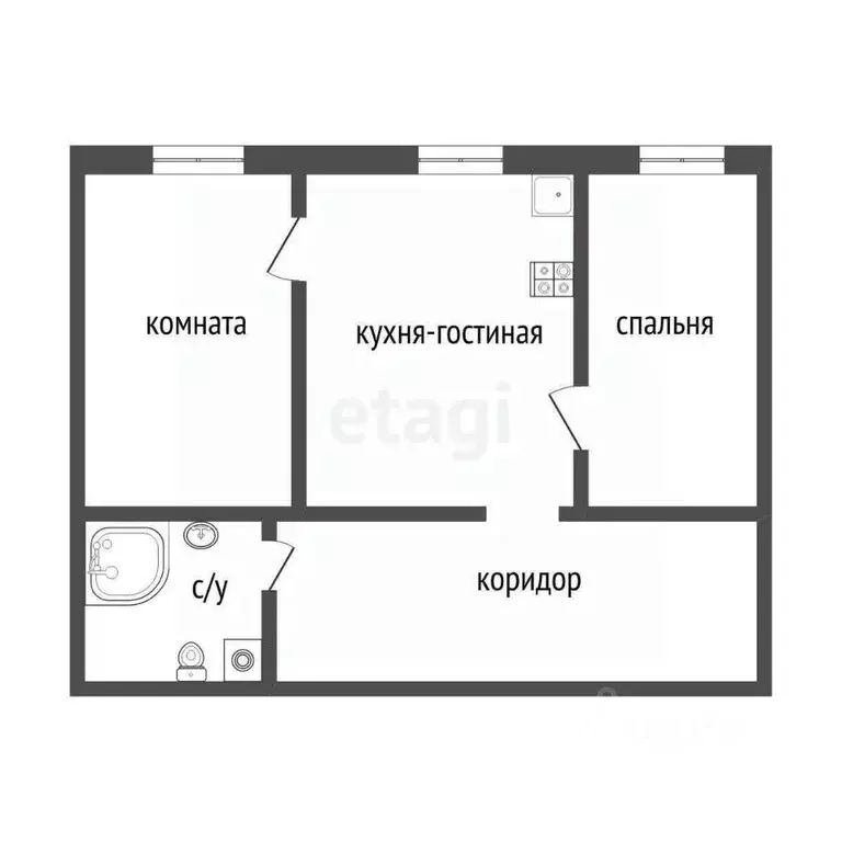 2-к кв. Ульяновская область, Ульяновск ул. Гончарова, 7 (63.8 м) - Фото 1