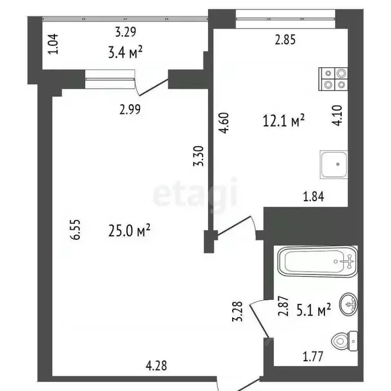 1-к кв. Калужская область, Калуга ш. Грабцевское, 85к1 (42.2 м) - Фото 0