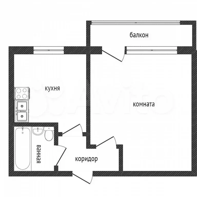 1-к. квартира, 30 м, 9/9 эт. - Фото 0