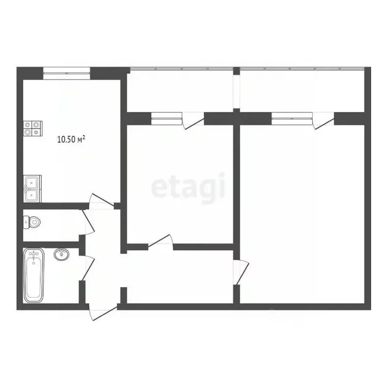 2-к кв. Костромская область, Кострома проезд Южный, 3 (52.1 м) - Фото 0