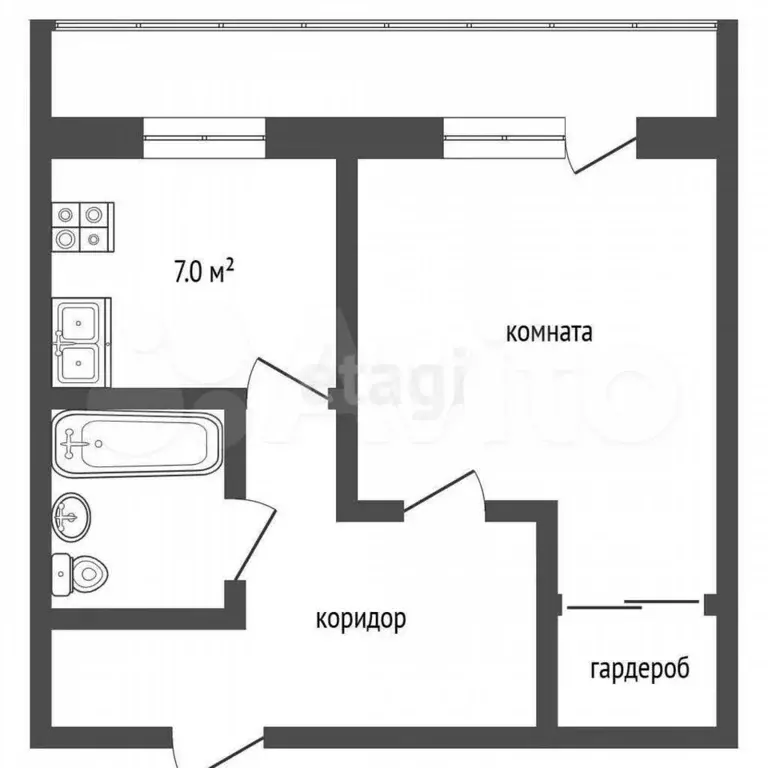 1-к. квартира, 34 м, 3/5 эт. - Фото 0