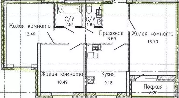 3-комнатная квартира: Верхняя Пышма, Успенский проспект, 18 (62.7 м) - Фото 1