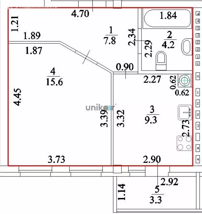 1-комнатная квартира: село Миловка, 7 (36.9 м) - Фото 0