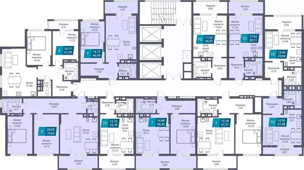 1-к кв. Новосибирская область, Новосибирск ул. Королева, 19 (47.77 м) - Фото 1
