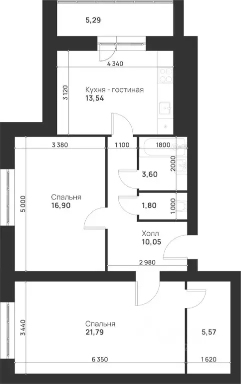 2-к кв. Тульская область, Тула ул. Героев России, 8 (77.45 м) - Фото 1