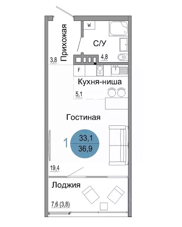 1-к кв. Крым, Керчь Белый город жилой комплекс (36.9 м) - Фото 0