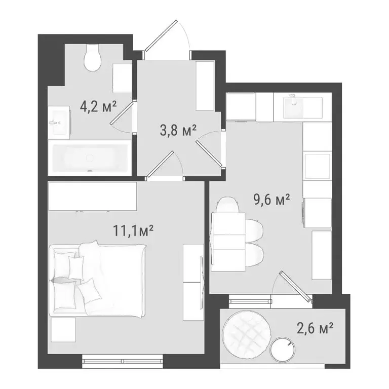 1-комнатная квартира: Ижевск, Воткинское шоссе, 83к1 (31 м) - Фото 2