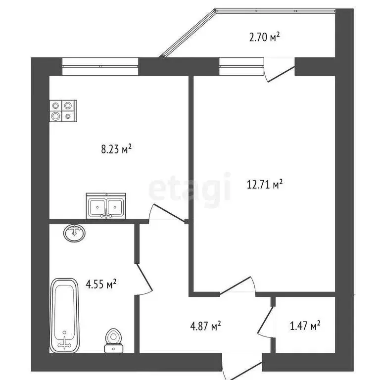 1-комнатная квартира: Самара, улица Санфировой, 99 (34.5 м) - Фото 0