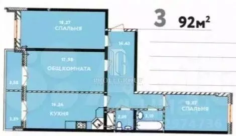 3-к кв. Дагестан, Махачкала ул. Времена Года (93.0 м) - Фото 2