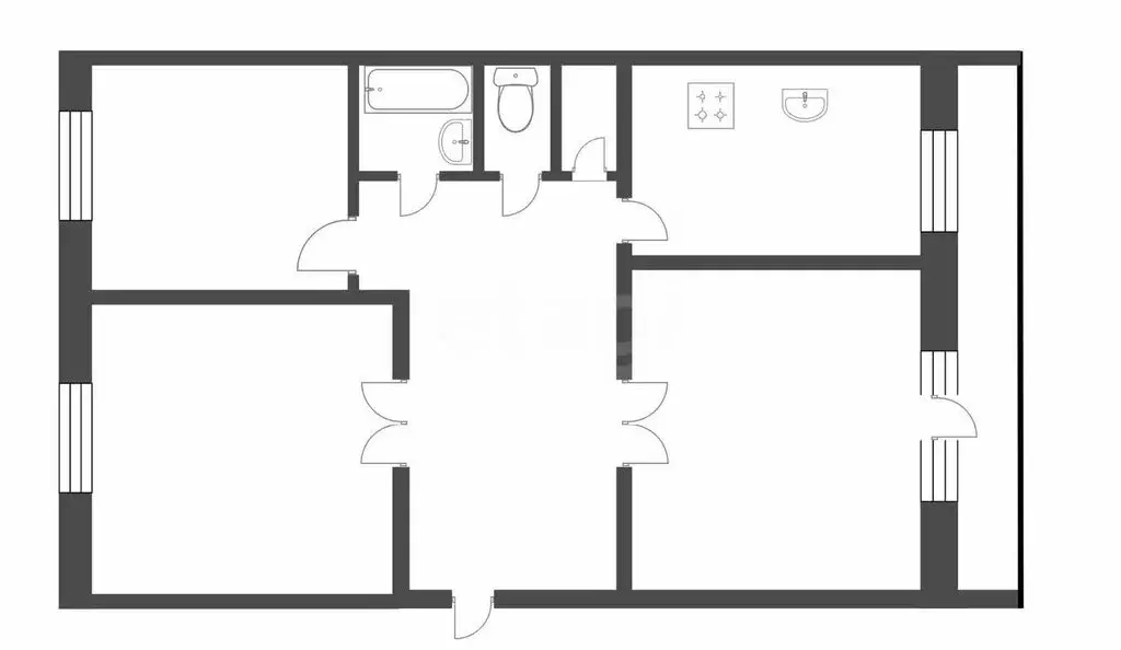 3-комнатная квартира: Сим, улица Революции, 7 (60.7 м) - Фото 1