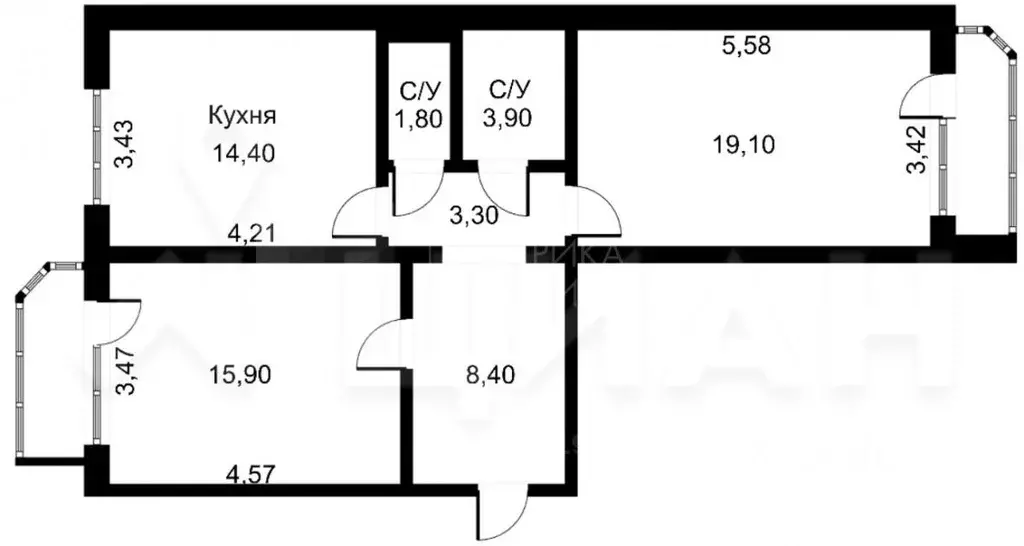 2-к кв. Ульяновская область, Димитровград ул. Победы, 9 (67.4 м) - Фото 1