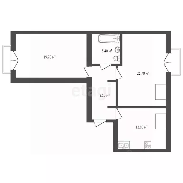 2-к кв. Калининградская область, Светлогорск ул. Солнечная, 12 (67.7 ... - Фото 2