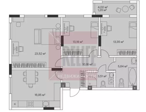 3-комнатная квартира: посёлок Малое Исаково, Первая улица, 1к3 (88.1 ... - Фото 1