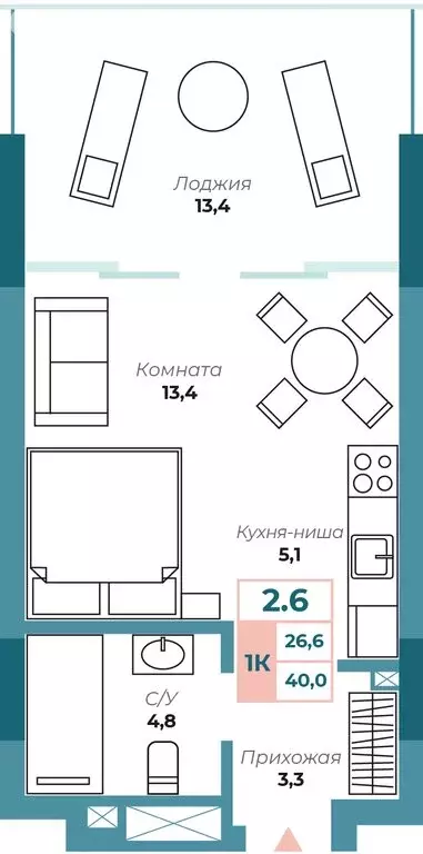 1-комнатная квартира: Алушта, Набережная улица, 18 (40.1 м) - Фото 1