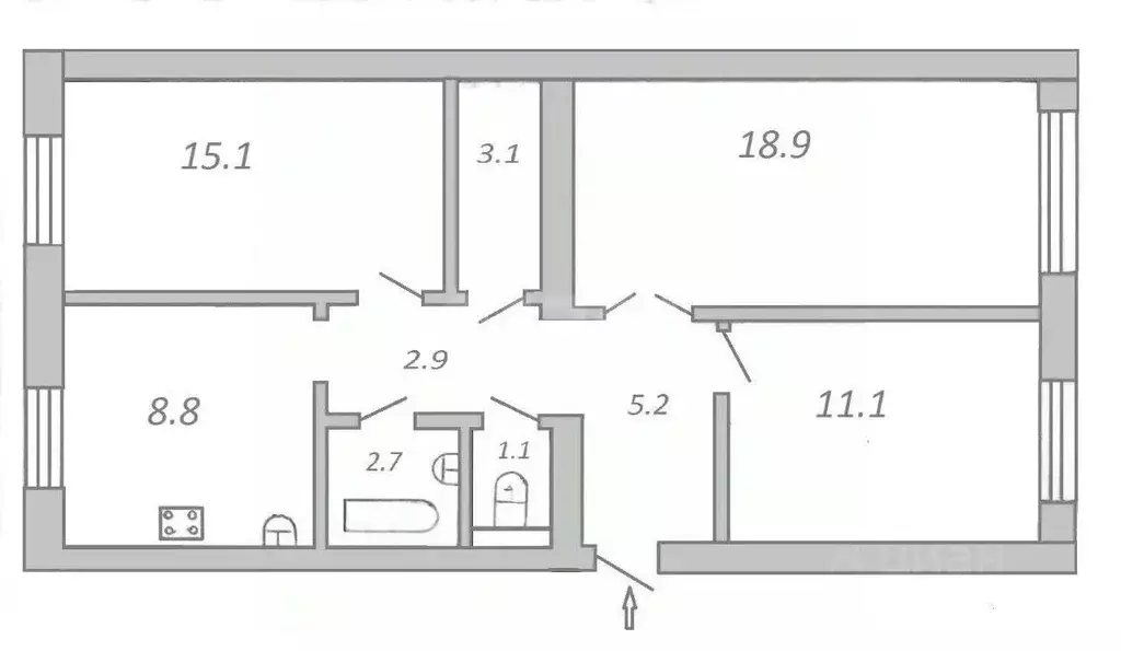 3-к кв. Ямало-Ненецкий АО, Новый Уренгой ул. 26-го съезда КПСС, 8 ... - Фото 1