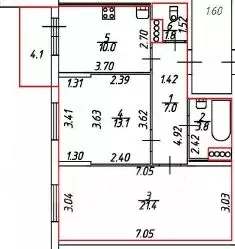 2-к кв. Санкт-Петербург пос. Парголово, ул. Тихоокеанская, 14к2 (57.1 ... - Фото 2
