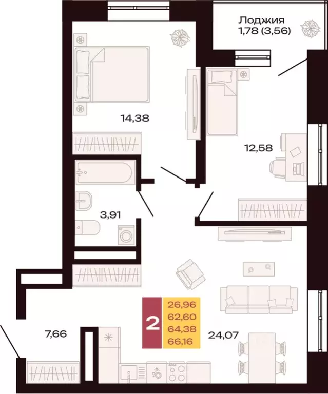 3-к кв. Свердловская область, Екатеринбург Юго-Западный жилрайон, ... - Фото 1