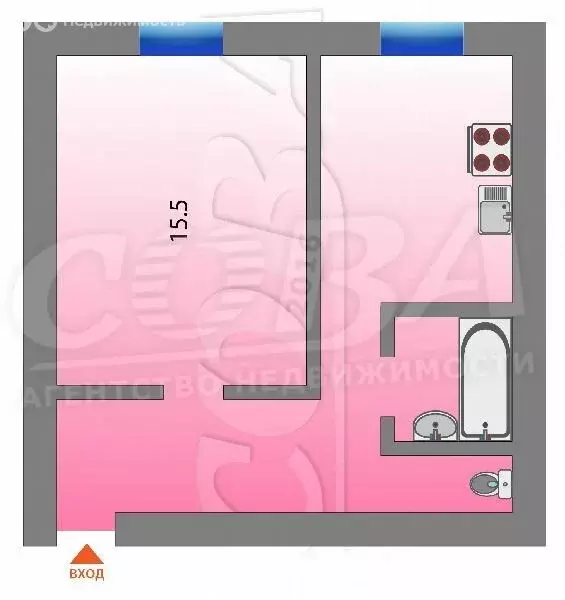 1-комнатная квартира: Тюмень, Солнечный проезд, 5 (35 м) - Фото 2