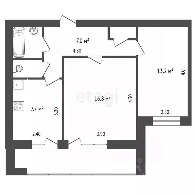2-к кв. Вологодская область, Вологда Новгородская ул., 9 (49.4 м) - Фото 2
