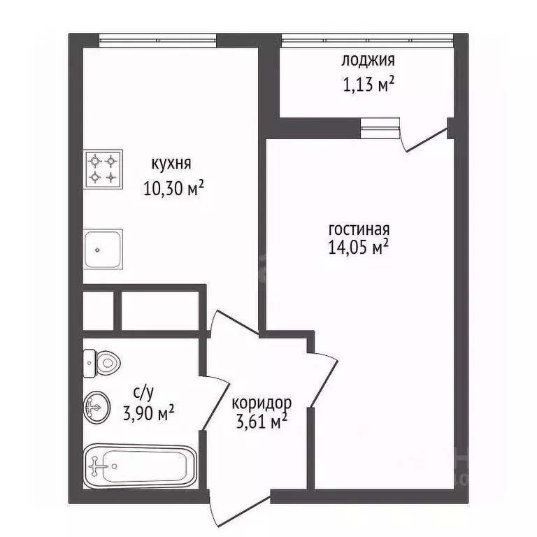 1-к кв. Башкортостан, Уфа ул. Героя Курбангалеева, 5 (34.2 м) - Фото 2