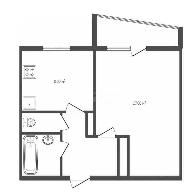 1-к кв. Челябинская область, Озерск бул. Гайдара, 20 (33.6 м) - Фото 2