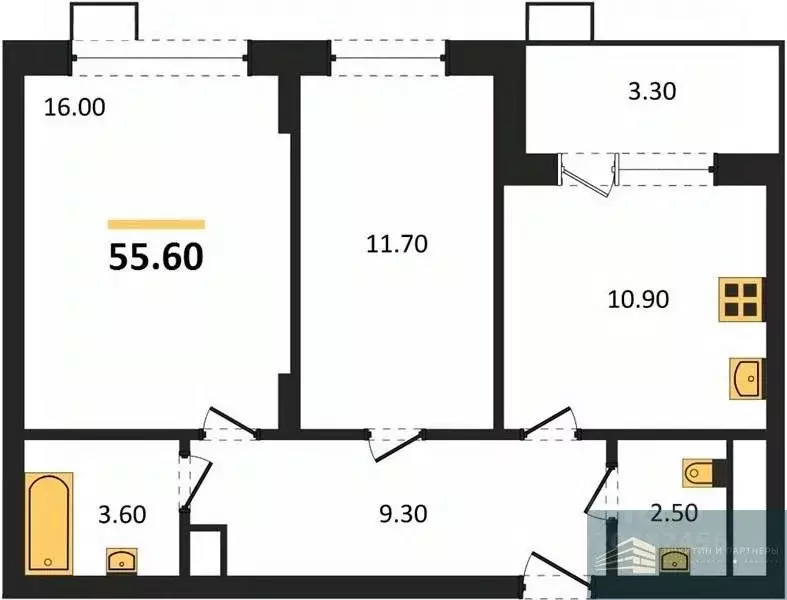 2-к кв. Воронежская область, Воронеж бул. Содружества, 6 (55.6 м) - Фото 0