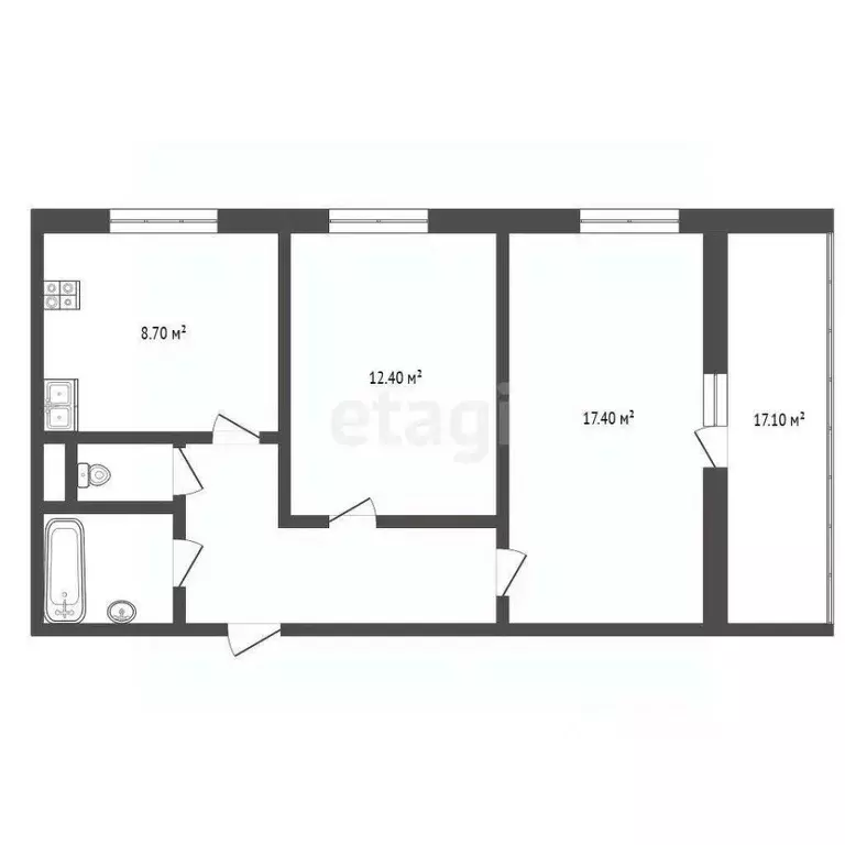 2-к кв. Тюменская область, Тюменский муниципальный округ, с. Каскара ... - Фото 2