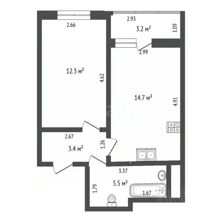 1-к кв. Краснодарский край, Анапа Анапское ш., 24к6 (36.0 м) - Фото 2