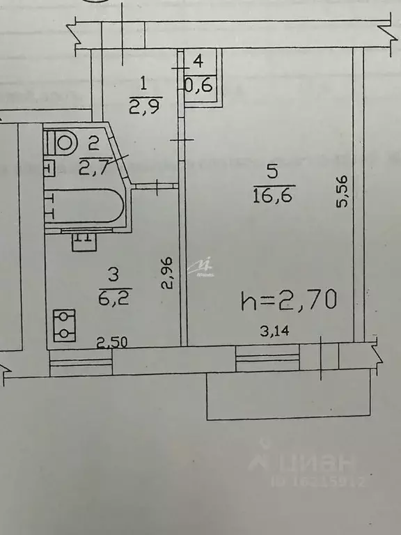 1-к кв. Севастополь ул. Дмитрия Ульянова, 20 (29.0 м) - Фото 2