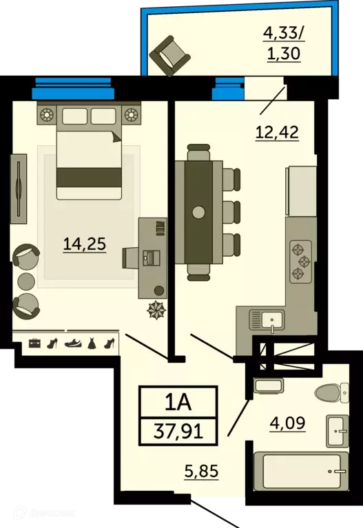 Продаётся 1-к квартира, 37.9 м - Фото 0