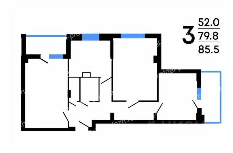 3-к кв. Воронежская область, Воронеж ул. Историка Костомарова, 46/3 ... - Фото 0