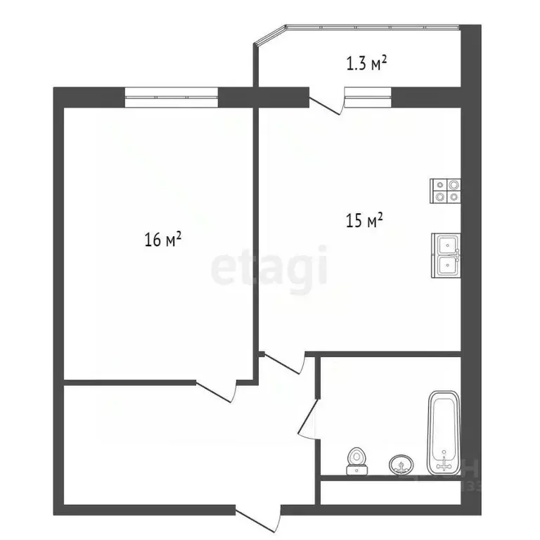 1-к кв. Санкт-Петербург Лиственная ул., 18к2 (41.0 м) - Фото 1